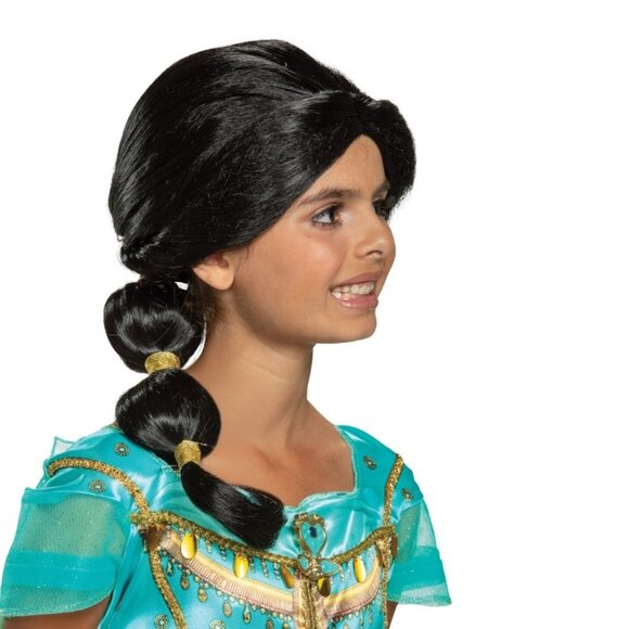Disney Aladdin Jasmine Light Up Halloween Costume 7/8 Jumpsuit, WIG 3 Pc Girls - Picture 3 of 9